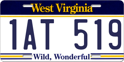 WV license plate 1AT519