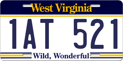 WV license plate 1AT521