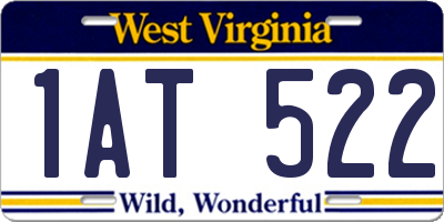 WV license plate 1AT522