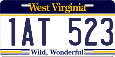 WV license plate 1AT523