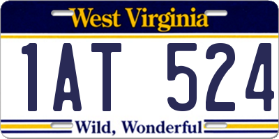 WV license plate 1AT524