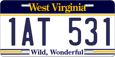 WV license plate 1AT531
