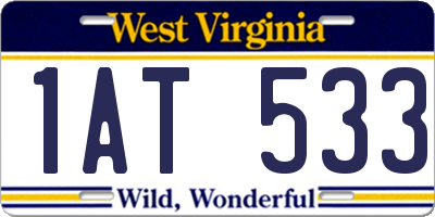 WV license plate 1AT533