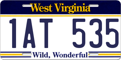 WV license plate 1AT535