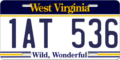 WV license plate 1AT536