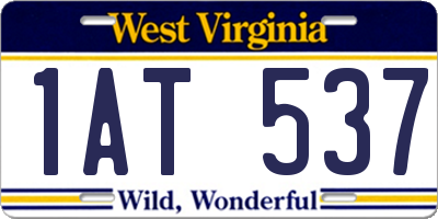 WV license plate 1AT537