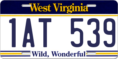WV license plate 1AT539