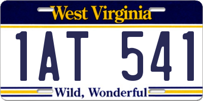 WV license plate 1AT541