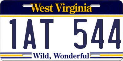 WV license plate 1AT544