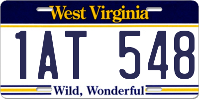 WV license plate 1AT548