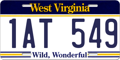 WV license plate 1AT549