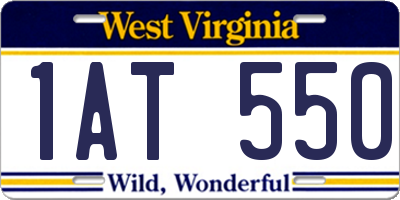 WV license plate 1AT550