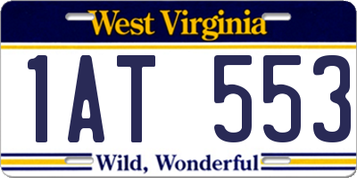 WV license plate 1AT553