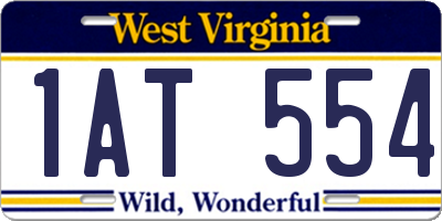 WV license plate 1AT554