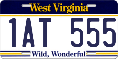 WV license plate 1AT555