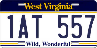 WV license plate 1AT557