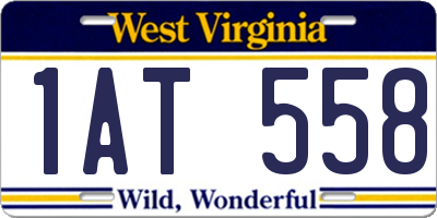WV license plate 1AT558