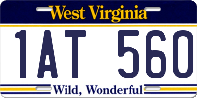 WV license plate 1AT560