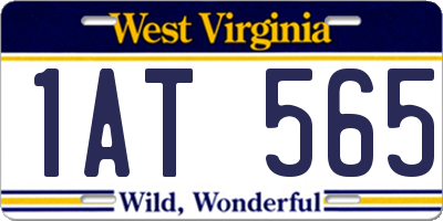 WV license plate 1AT565