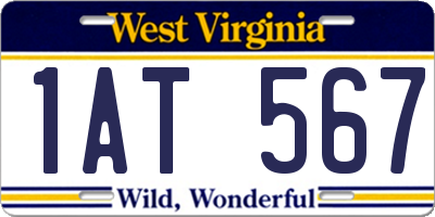 WV license plate 1AT567
