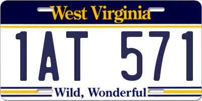 WV license plate 1AT571