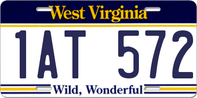 WV license plate 1AT572