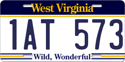 WV license plate 1AT573