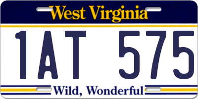 WV license plate 1AT575