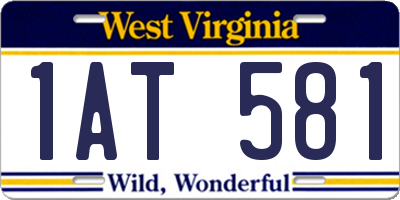 WV license plate 1AT581