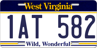 WV license plate 1AT582