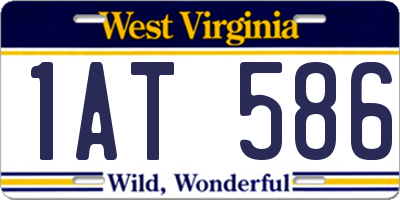 WV license plate 1AT586