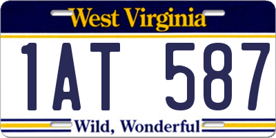 WV license plate 1AT587