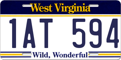 WV license plate 1AT594