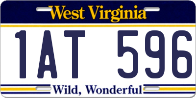 WV license plate 1AT596