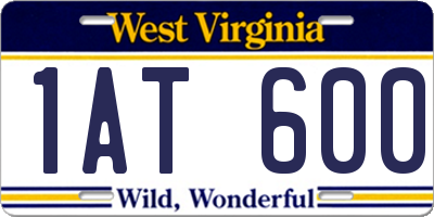 WV license plate 1AT600