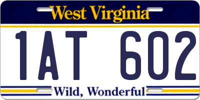 WV license plate 1AT602