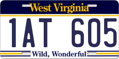 WV license plate 1AT605