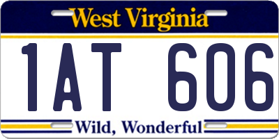 WV license plate 1AT606