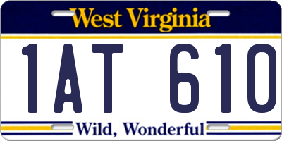 WV license plate 1AT610