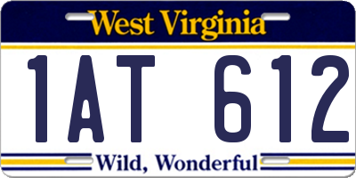 WV license plate 1AT612