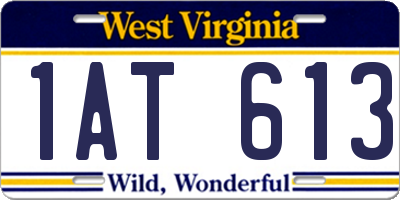 WV license plate 1AT613