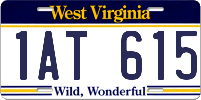 WV license plate 1AT615
