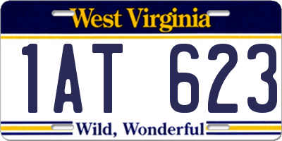 WV license plate 1AT623