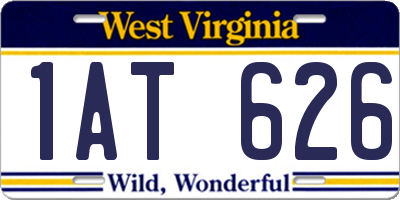 WV license plate 1AT626