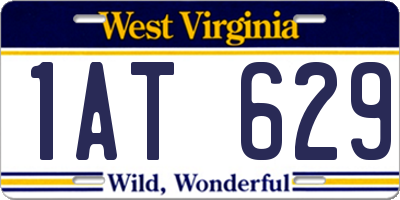 WV license plate 1AT629