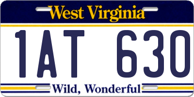WV license plate 1AT630