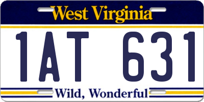 WV license plate 1AT631