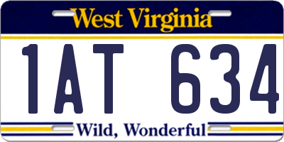 WV license plate 1AT634