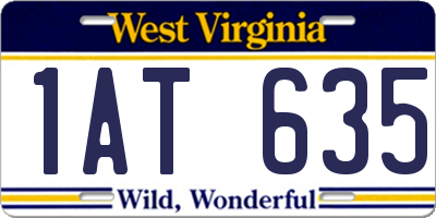 WV license plate 1AT635