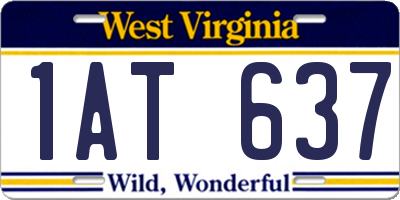 WV license plate 1AT637